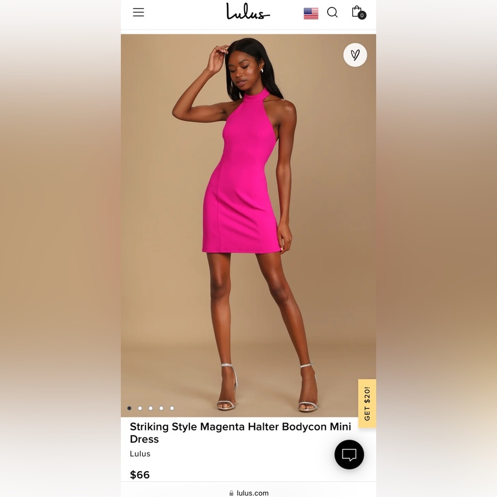 Lulus - NWT - Hot Pink Halter Bodycon Mini
